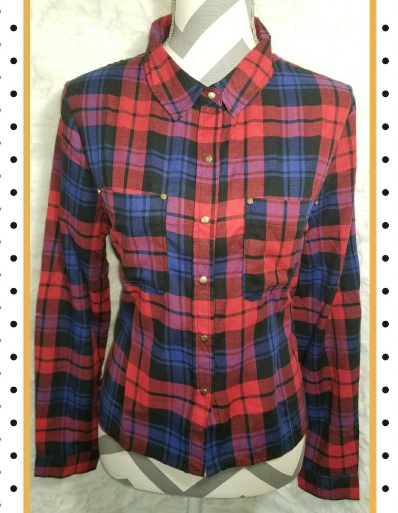 🍁Blue & Red Plaid Shirt
